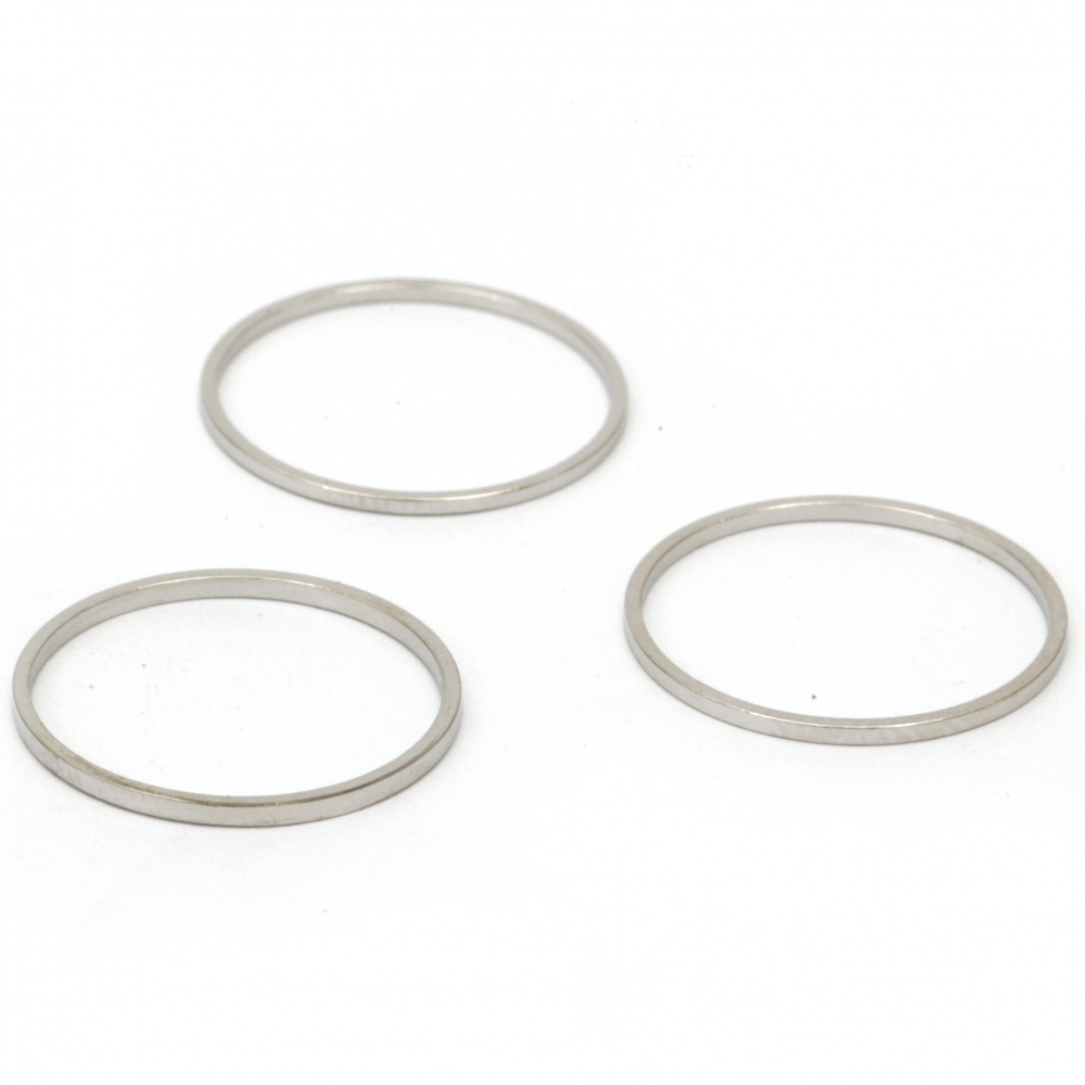 STEEL Hoops for Jewelry and Craft / 18x1 mm / Silver - 10 pieces