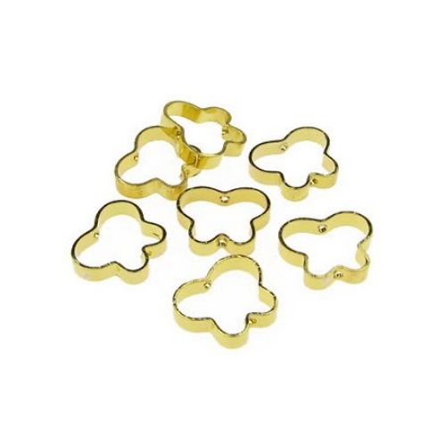 Metal Butterfly Bead / 11x9x2 mm / Gold - 10 pieces