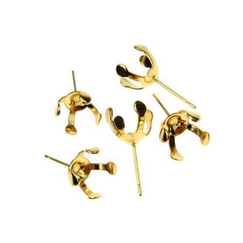 Stud Earring Tip for Embedding /  10x19 mm / Gold - 10 pieces