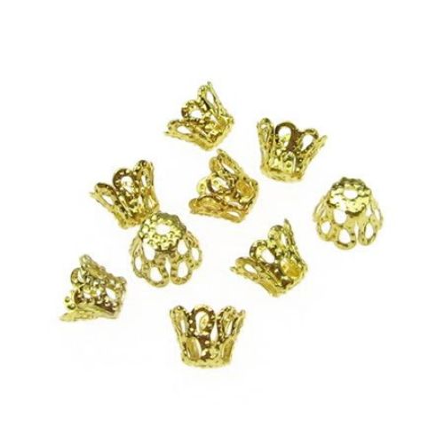 Metal Bell-shaped Bead Cap / 5x6 mm / Gold - 50 pieces