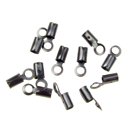Round Cord End Caps / 3x7.5 mm slotted color stainless steel - 50 pieces