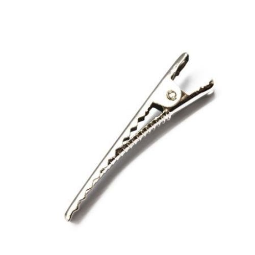 Metal hair clip 55x0.8 mm color silver -10 pieces
