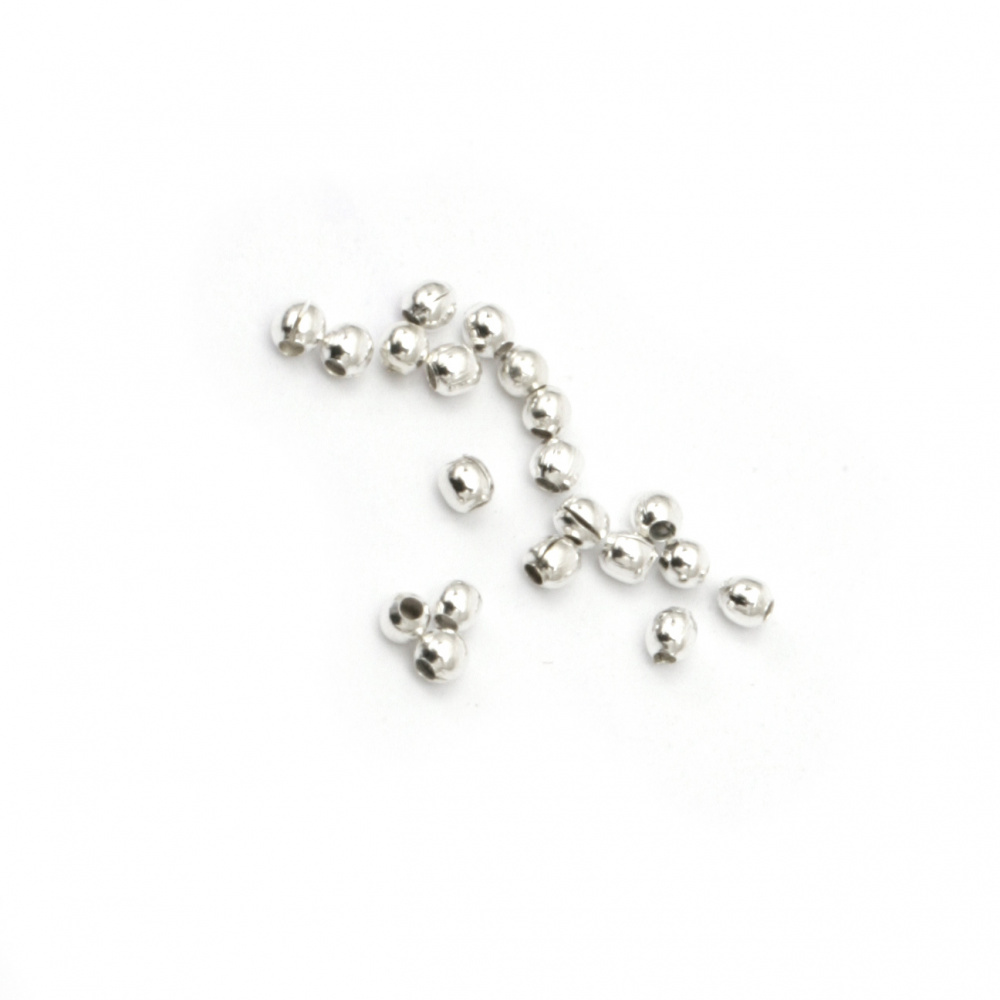Round Crimp Beads / Spacer Beads / 2 mm, Hole: 0.8 mm / White - 200 pieces