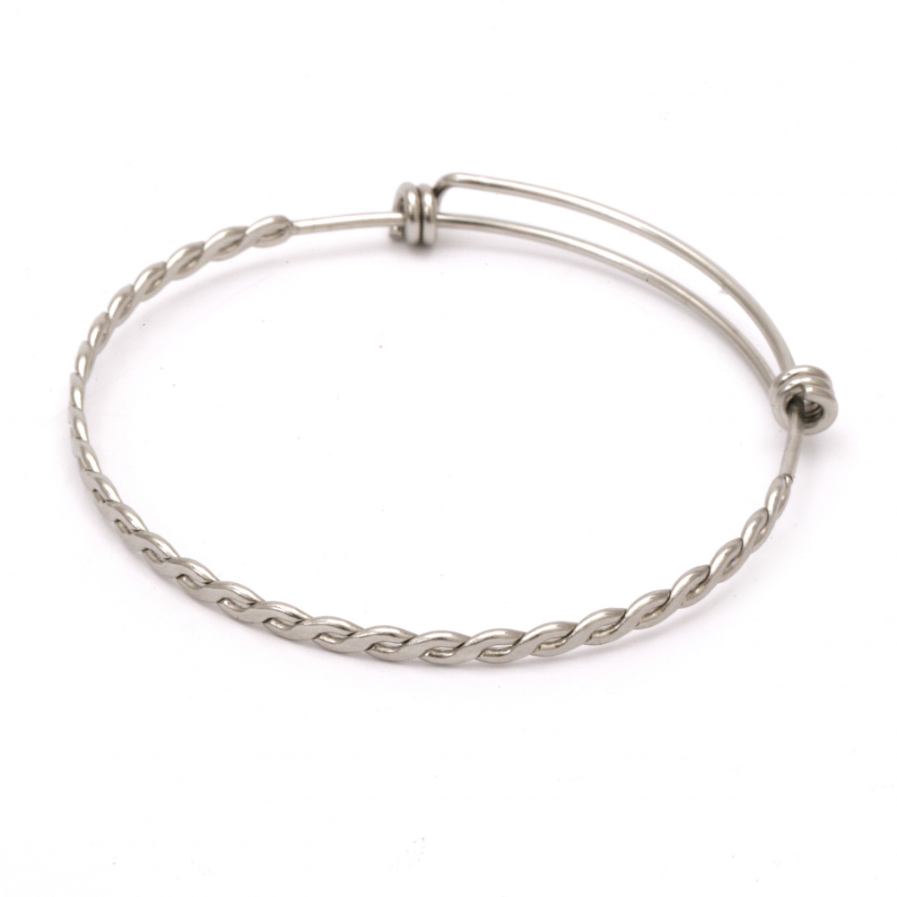 Steel bracelet base, 60 mm