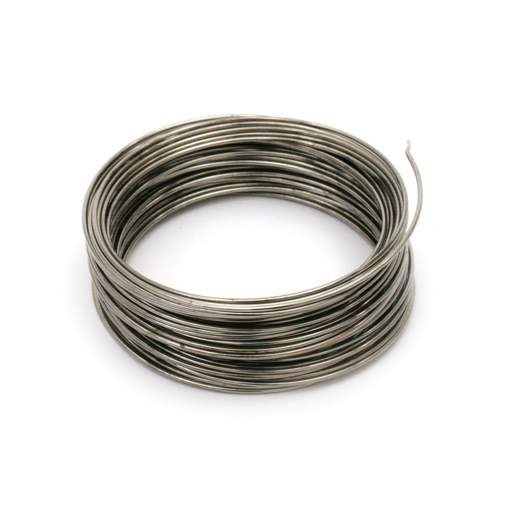 Wire for bracelets, 55x1 mm, stainless color - 50 coils