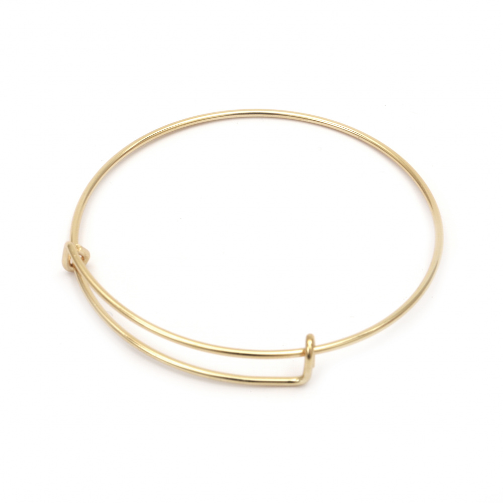 Steel bracelet base, 65 mm, gold color