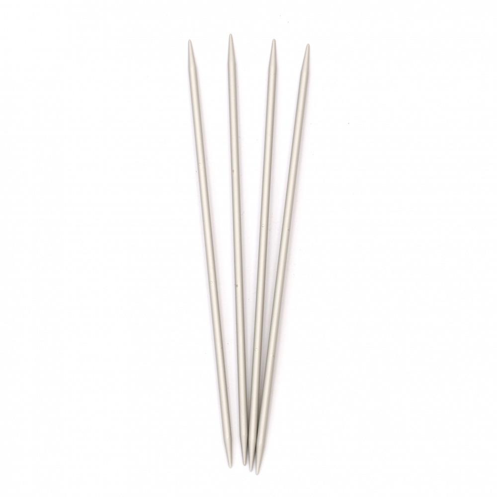 Aluminum Knitting Needles for Yarn Hobby Crafts, 4.00 mm, 20 cm, SKC B003 - 4 pieces
