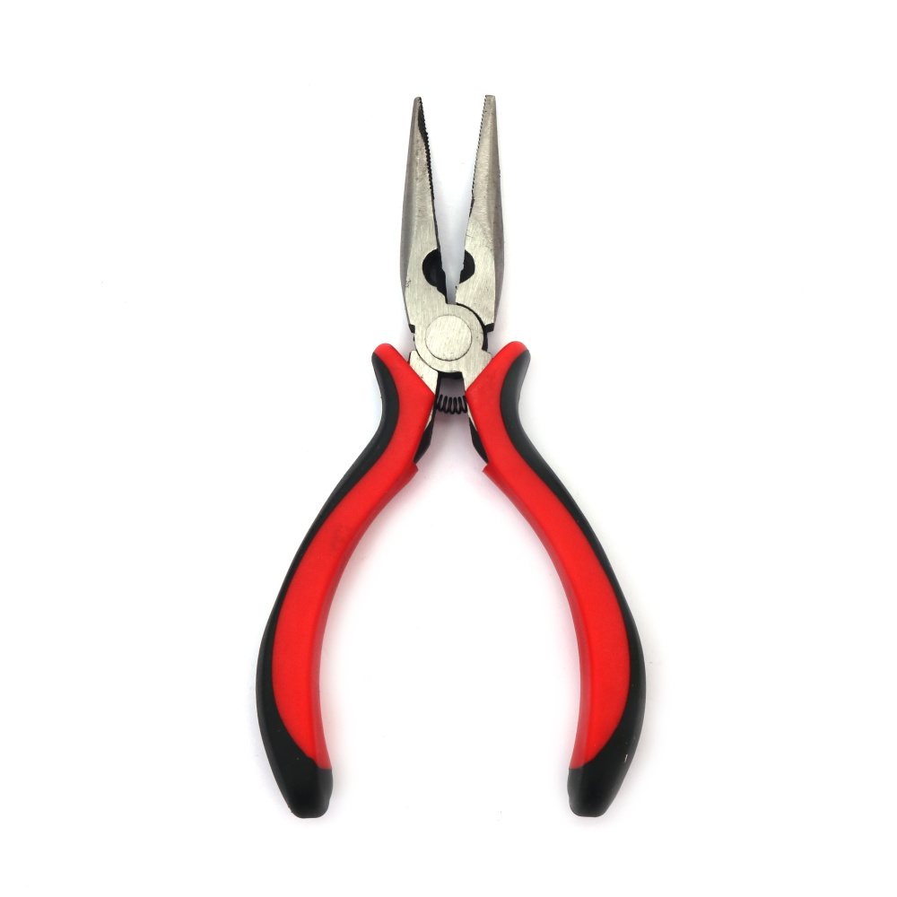 Mini Long Nose Pliers with Serrated Jaws and Cutter, 135 mm