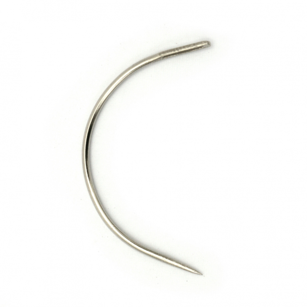 Curved upholstery needle, 1.15 mm thickness, step about 35 mm