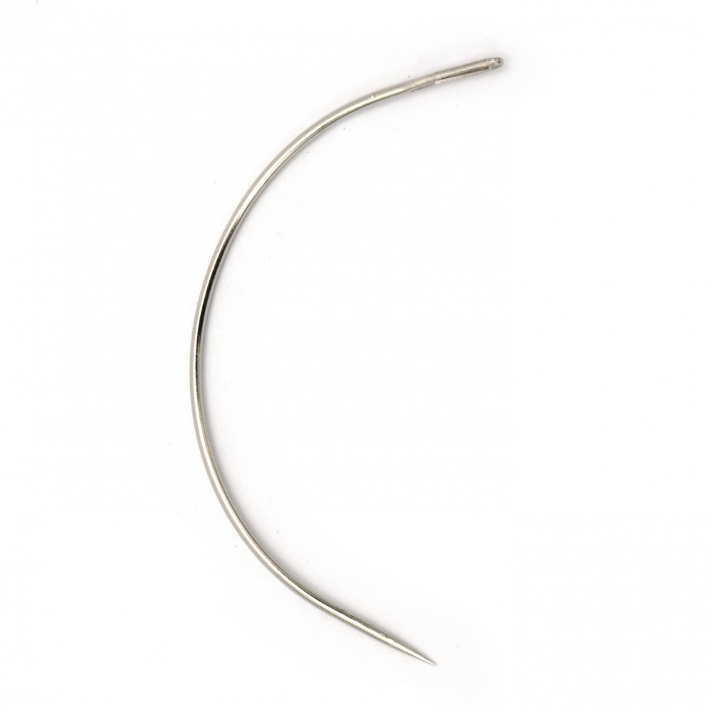Curved upholstery needle, 1.35 mm thickness, step about 60 mm