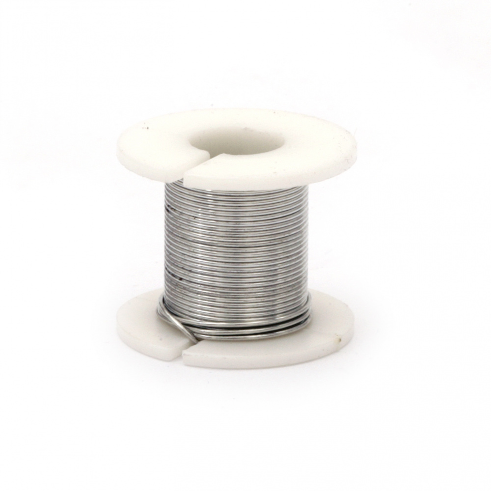 Sârmă de cupru 0,4 mm culoare argintie ~2,70 metri - 12 buc 