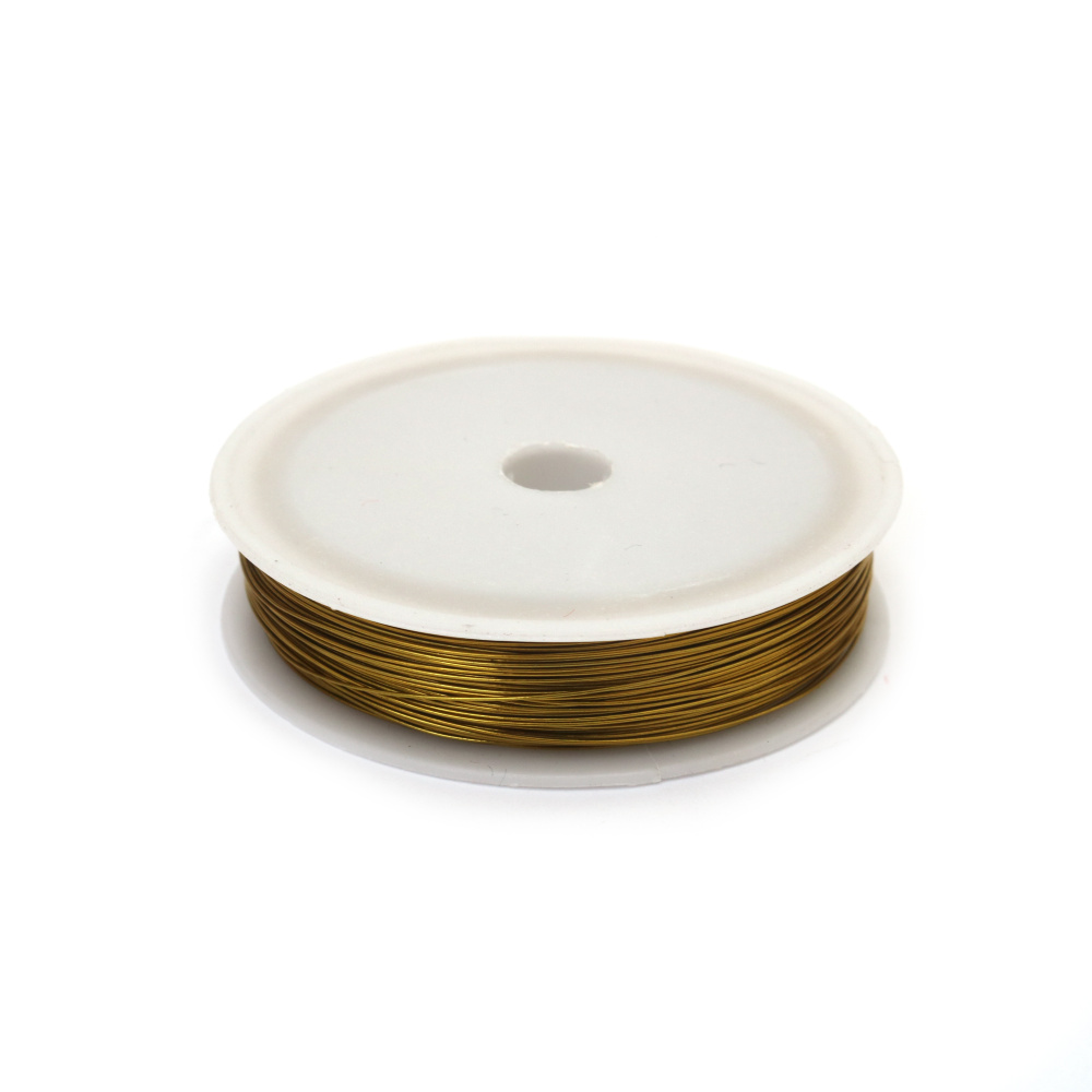 Sârmă metalică moale pentru bijuterii 0,4 mm culoare aurie - 50 metri