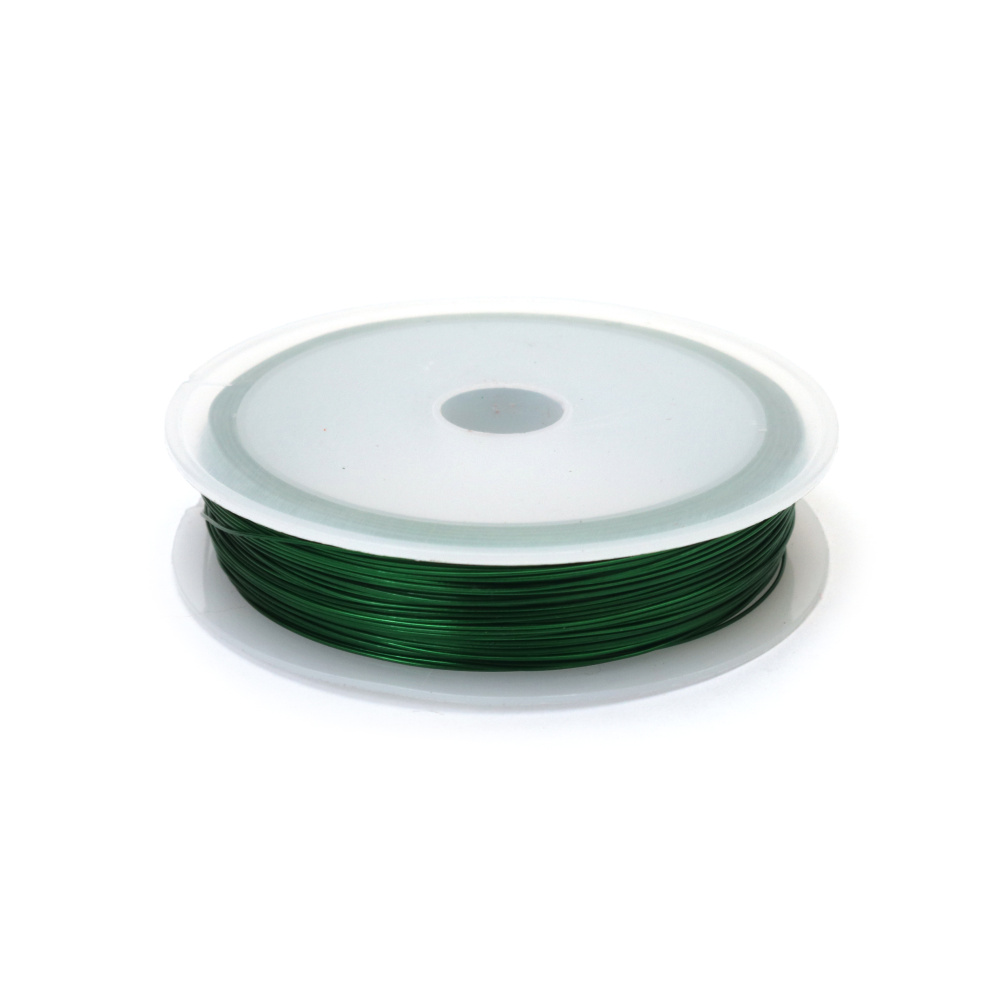 Sârmă metalică moale pentru bijuterii 0,4 mm culoare verde - 50 metri