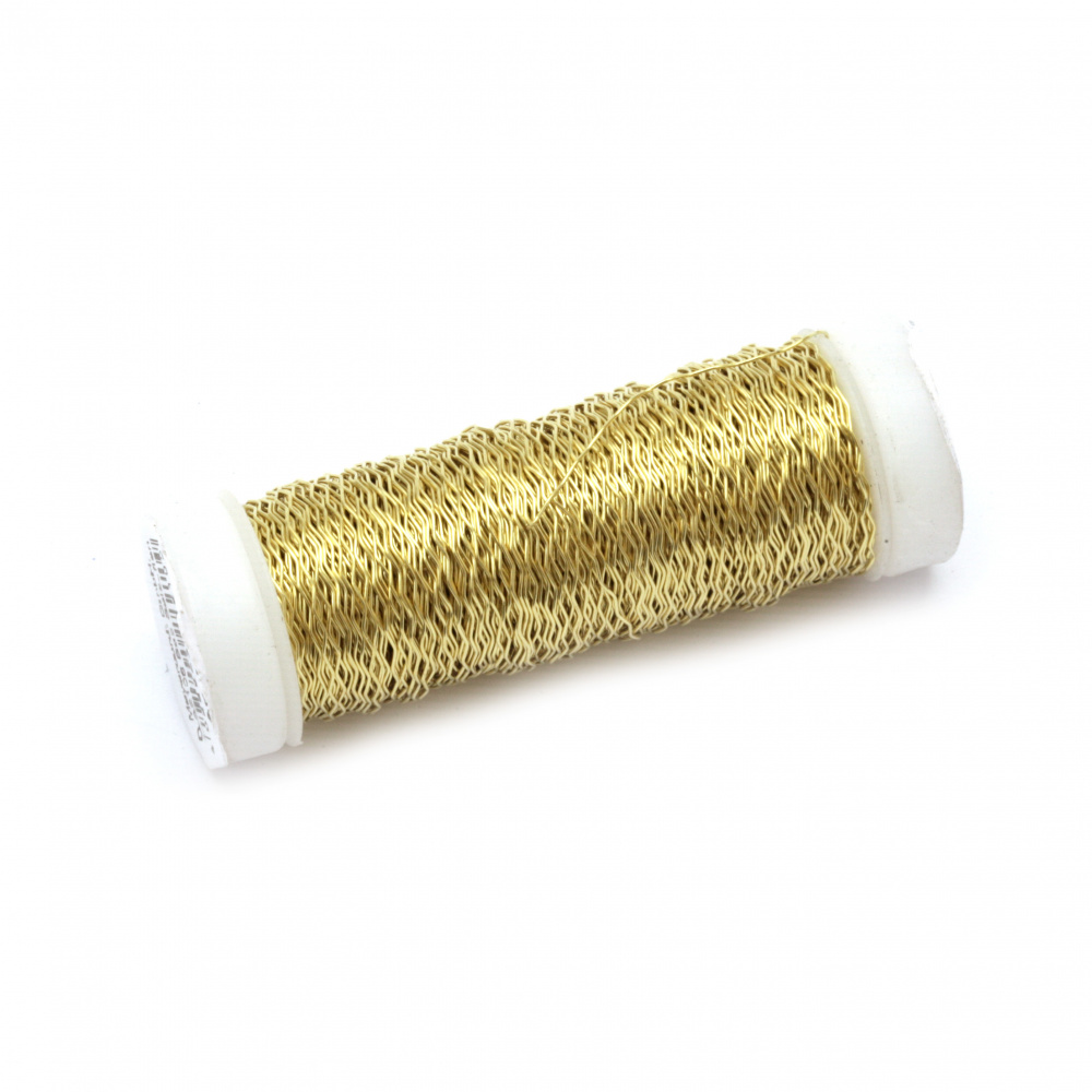 MEYCO Decorative Curly Wire, 0.25 mm, Gold Color - 25 Grams