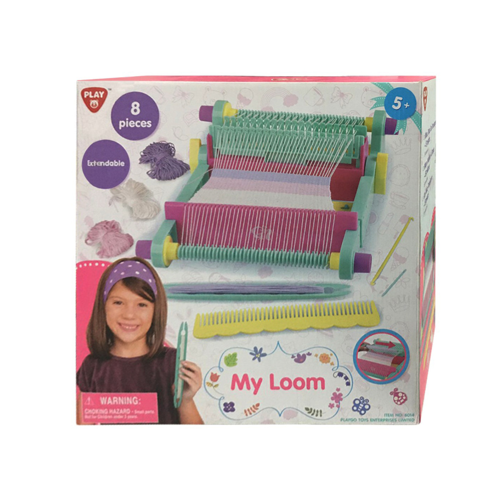 Weaving Loom 25.5x31x10 cm Set with a Comb, Hook, Needle, and 3 pieces of Wool Yarn x 12 grams each