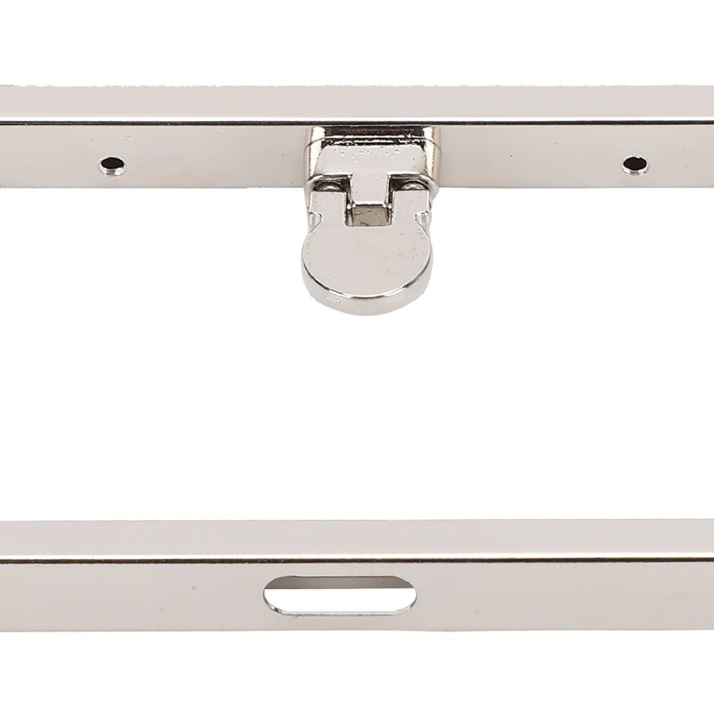 Metal Bag Frame Clasp with 10 Screws, 11.5x1 cm, Silver Color