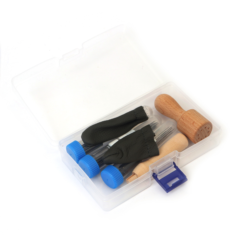 Set de unelte pentru împâslire cu ace mărimile 36/38/40, suporturi și protecții
