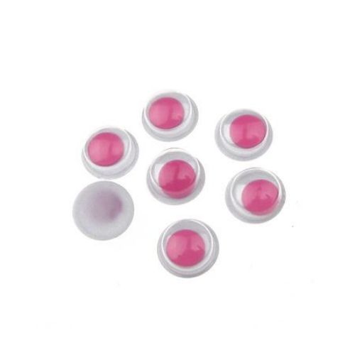 Wiggle Eyes for Decorations, DIY Crafts Handmade Accessories, pink 8 mm - 50 pieces