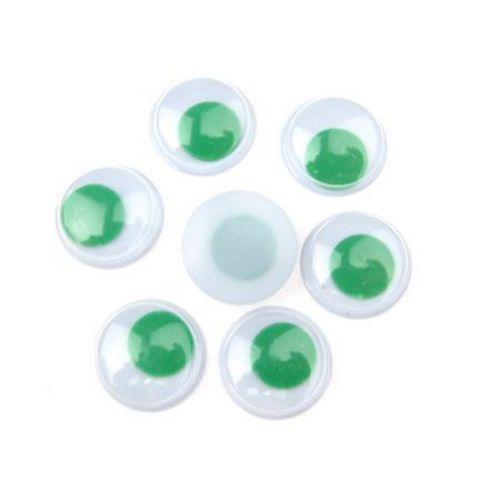 Wiggle Eyes for Decorations, DIY Crafts Handmade Accessories, green 12 mm - 50 pieces