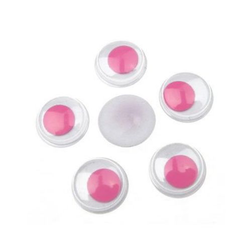 Wiggle Eyes for Decorations, DIY Crafts Handmade Accessories, pink 12 mm - 50 pieces