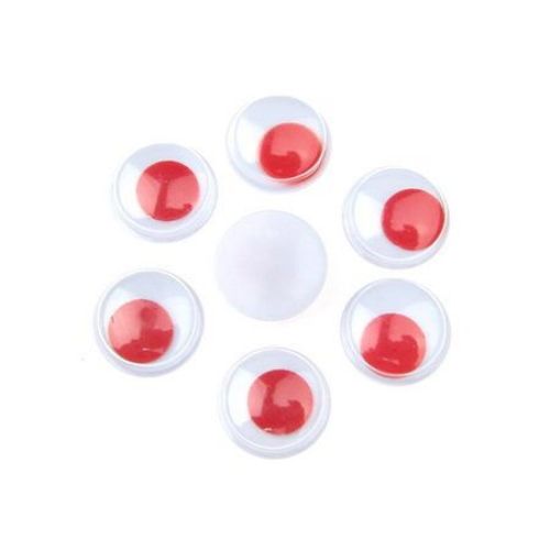 Wiggle Eyes for Decorations, DIY Crafts Handmade Accessories, red 12 mm - 50 pieces
