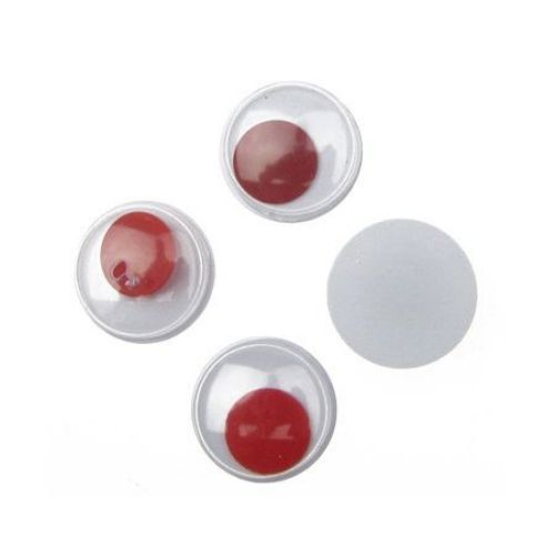 Wiggle Eyes for Decorations, DIY Crafts Handmade Accessories, red 15 mm - 50 pieces