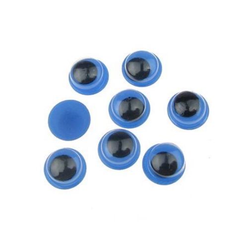 Wiggle Eyes for Decorations, DIY Crafts Handmade Accessories, blue base 8 mm - 50 pieces