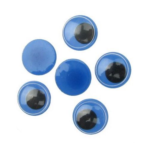 Wiggle Eyes for Decorations, DIY Crafts Handmade Accessories, blue base 12 mm - 50 pieces