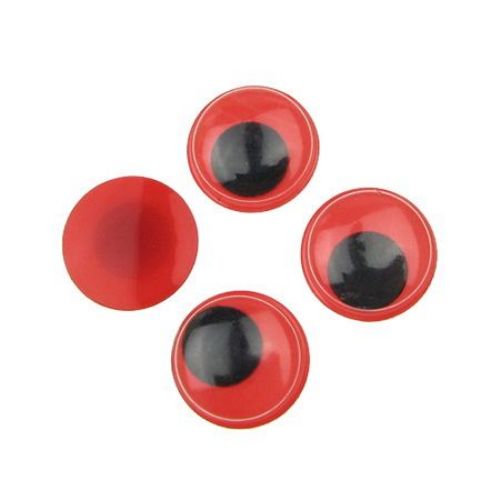 Wiggle Eyes for Decorations, DIY Crafts Handmade Accessories, red base 15 mm - 50 pieces