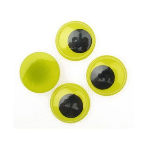 Wiggle Eyes for Decorations, DIY Crafts Handmade Accessories,yellow base 20 mm - 20 pieces