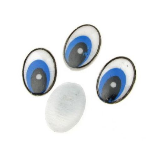 Painted Eyes for Decorations, DIY Crafts Handmade Accessories 14x19.5 mm blue - 20 pieces