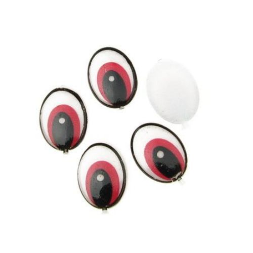 Painted Eyes for Decorations, DIY Crafts Handmade Accessories 11x15 mm  red - 20 pieces