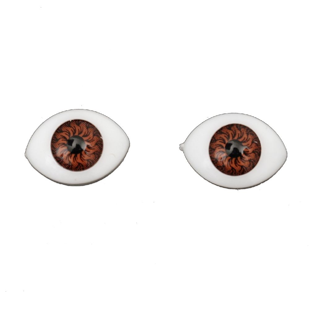 Brown Eyes, 14x10x5 mm - 10 Pieces