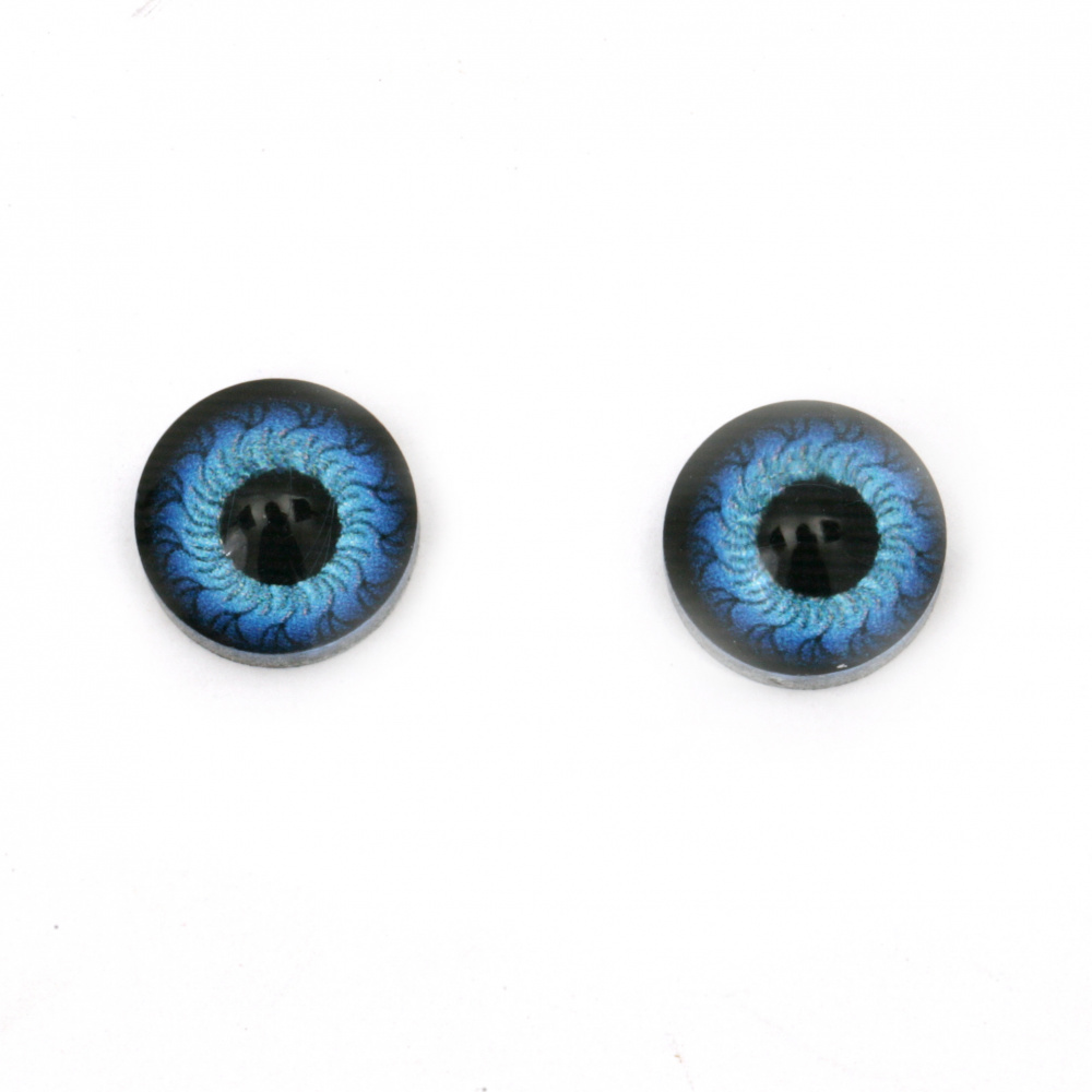 Resin Eyes for Decorations, DIY Crafts Handmade Accessories, 12x4.5 mm blue - 10 pieces