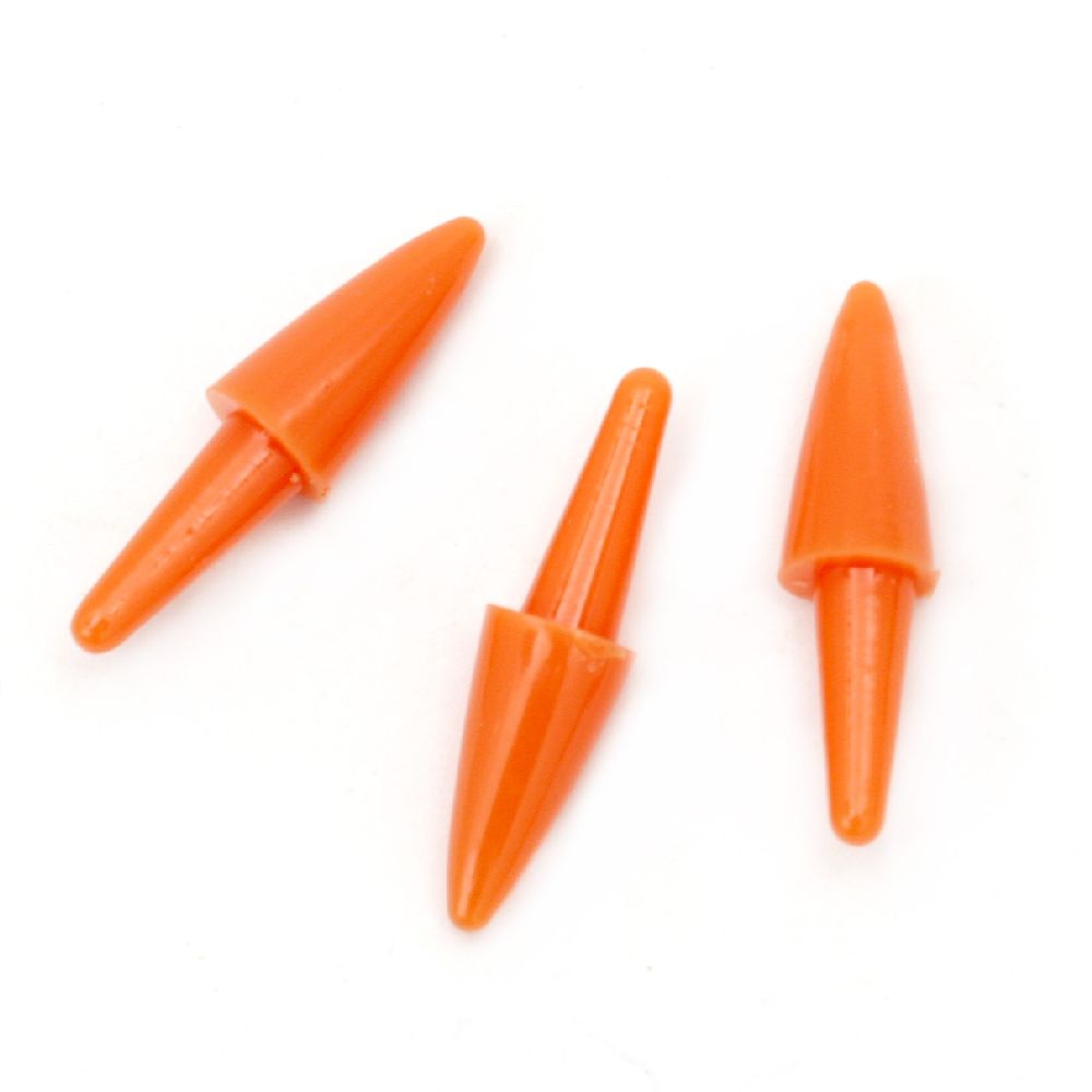 Orange Cone for Nose, 12x5 mm, with 10 mm Nail - 10 Pieces