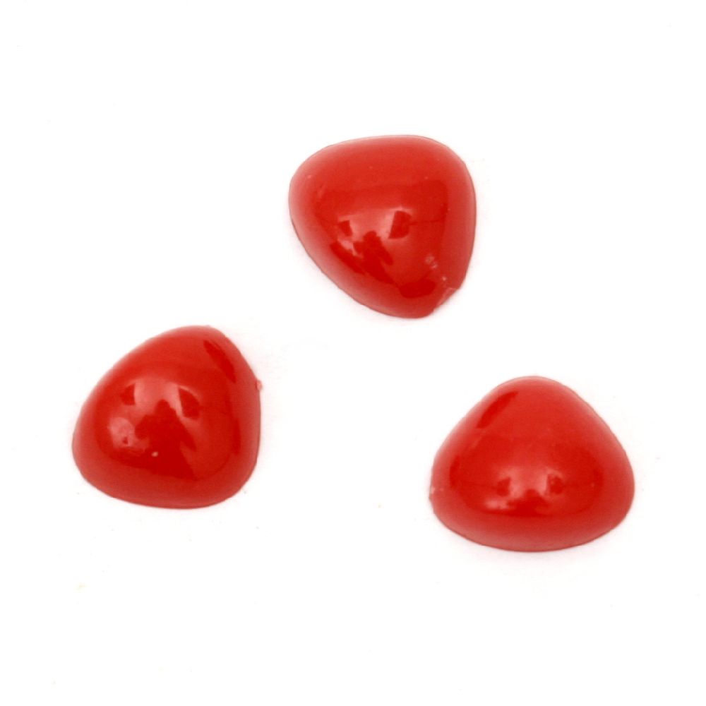 Red Triangular Half-Sphere for Nose, 11x10x3.5 mm - 50 Pieces
