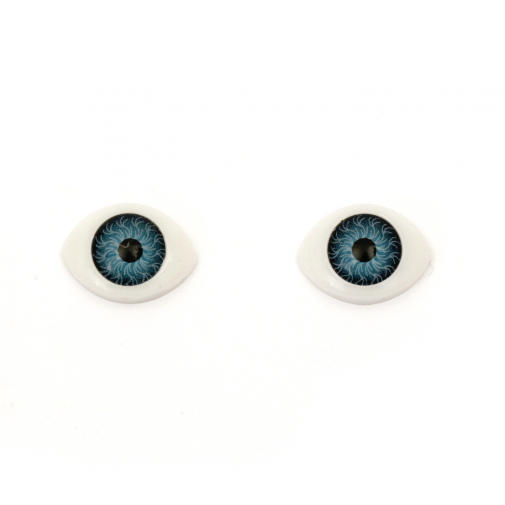 Plastic Eyes DIY Dolls Kids Crafts, Artificial Eye Decor 16x12x6 mm blue - 10 pieces
