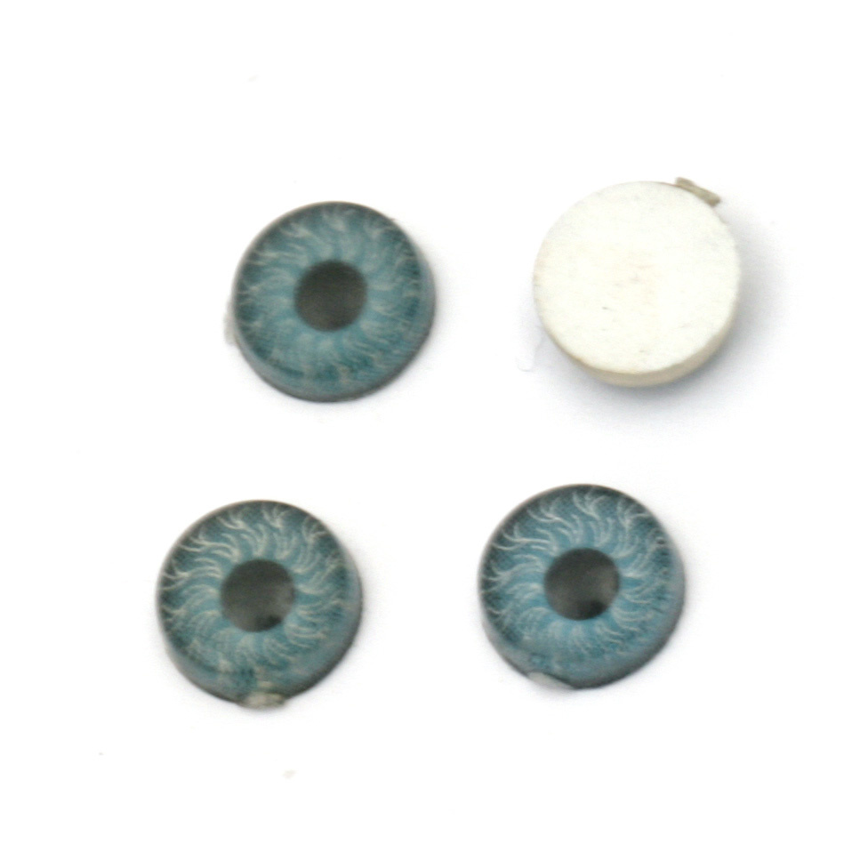 Resin Eyes for Decorations, DIY Crafts Handmade Accessories, 6x1.5 mm blue - 10 pieces