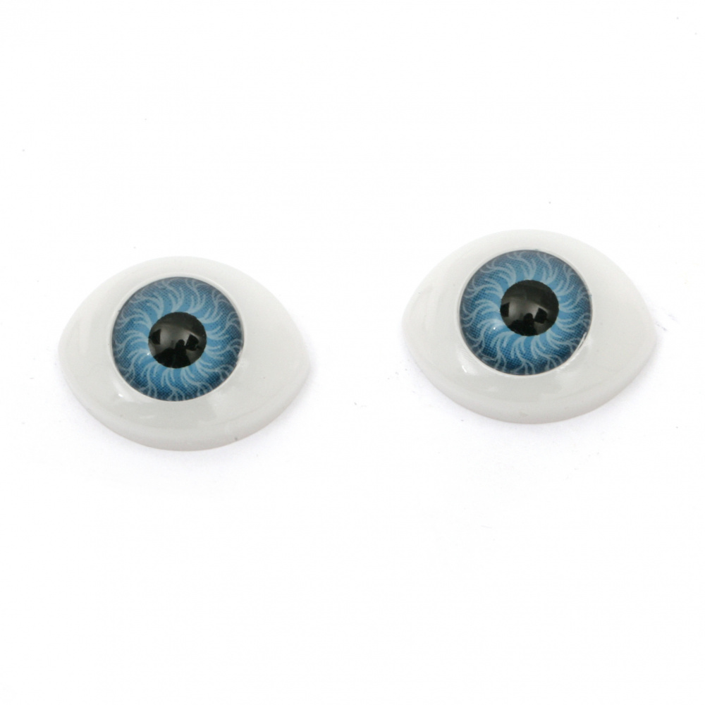 Plastic Eyes DIY Dolls Kids Crafts, Artificial Eye Decor 19x14x7mm blue - 10 pieces
