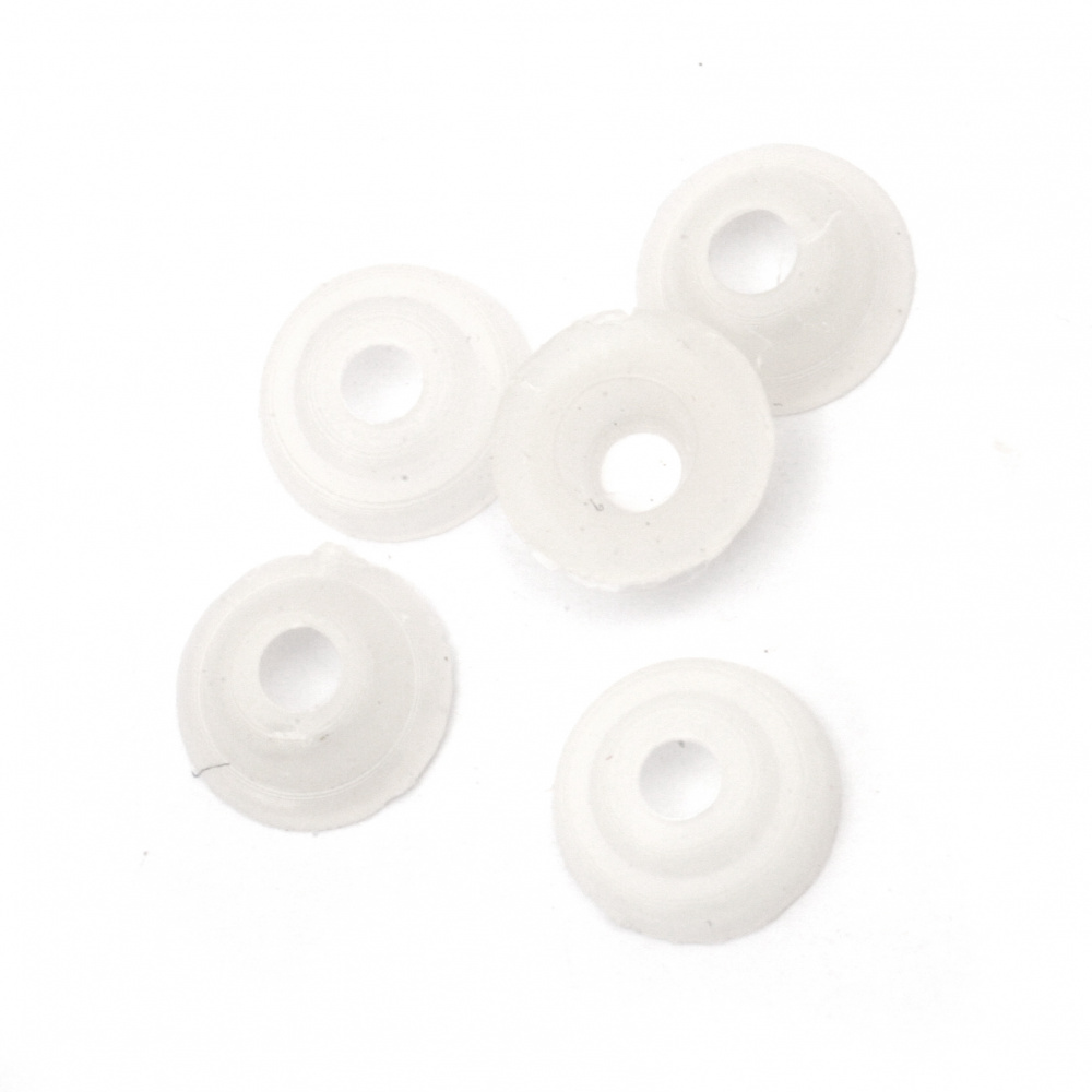 Base plastic white 12x5 mm hole 5 mm - 50 pieces