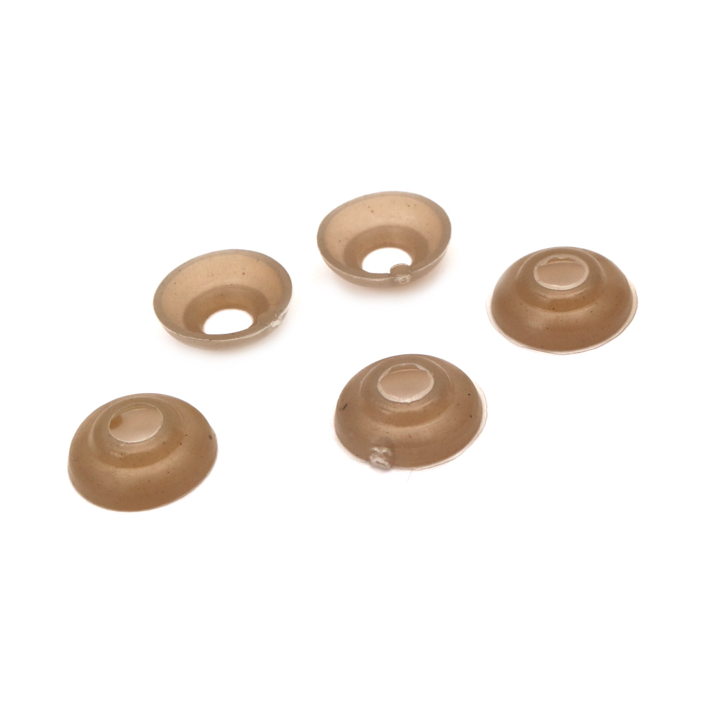 Plastic Washers for Plastic Safety Eyes for DIY Craft & Crochet Projects, Stuffed Animals, Color: gray-brown, Size: 13x4 mm, Hole: 5 mm, 50 pieces