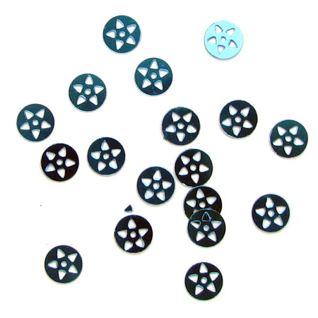 Sequins round star 8 mm blue -20 grams