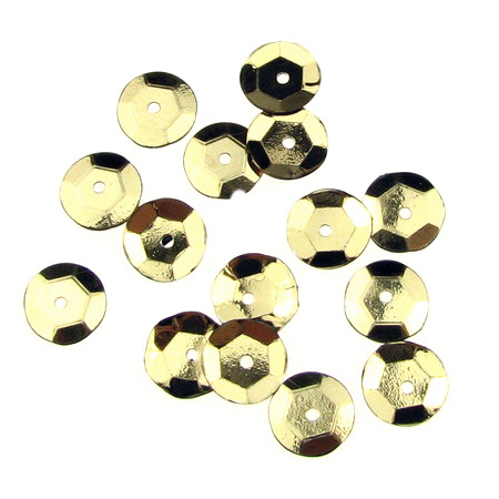 Sequins round 8 mm old gold - 20 grams