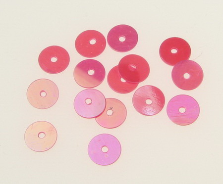 Sequins Beads Sewing, Dress Decoration, Wedding, Craft round 6 mm pink dark rainbow - 20 grams