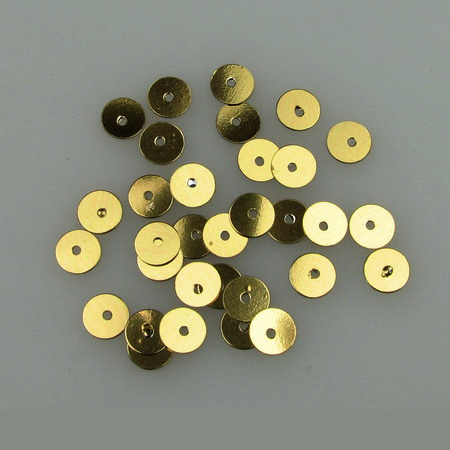 Sequins Beads Sewing, Dress Decoration, Wedding, Craft round 6 mm flat gold - 20 grams