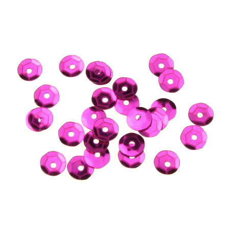 Sequins / Paillette Beads DIY Sewing, Decoration, Wedding, Scrapbooking round 6 mm cyclamen - 20 grams