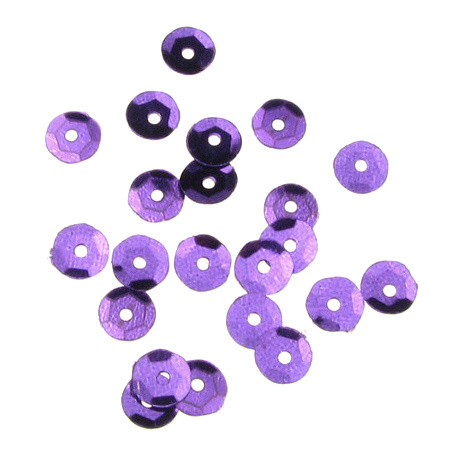 Sequins round 6 mm purple - 20 grams