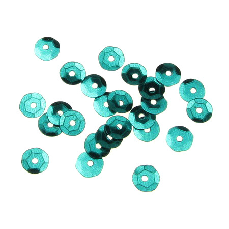 Sequins round 6 mm green pale rainbow - 20 grams