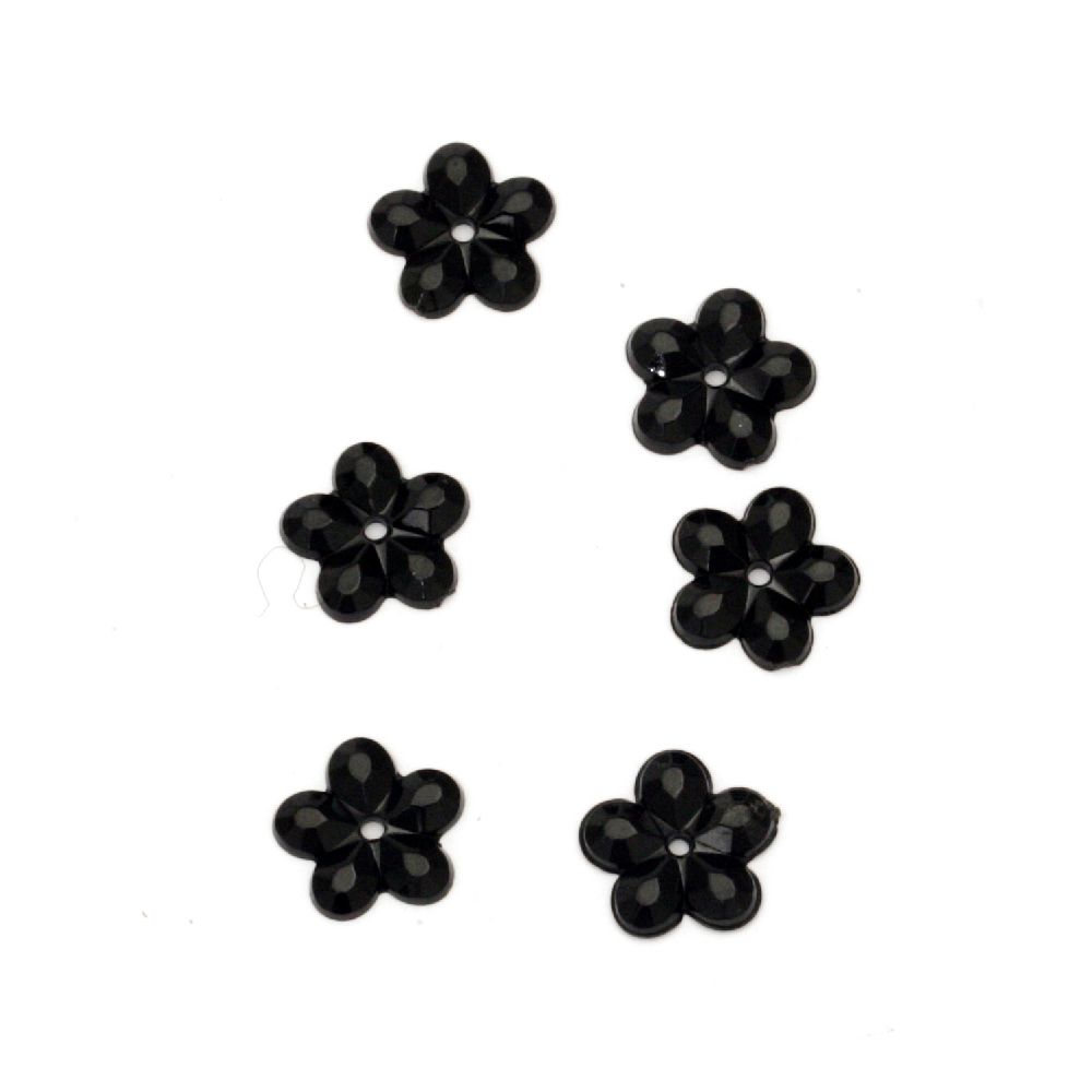 Acrylic stone for gluing flower 11x2 mm black -20 pieces