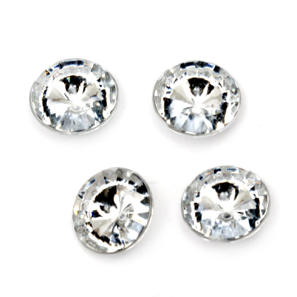 Acrylic Rhinestone, Hot-Fix Decoration, Clothes, DIY, Craft, Jewelry Making  10x4 mm round transparent faceted -20 pieces